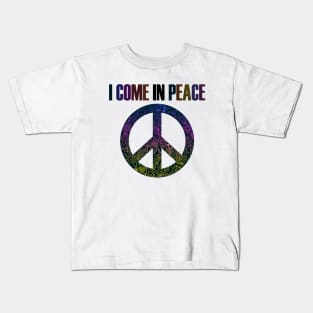 I Come In Peace World Love Flowers Fun Hippie Cute Freedom Shirt Kids T-Shirt